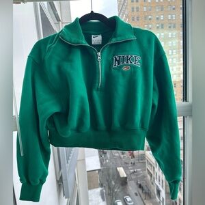 Nike Phoenix Fleece Cropped 1/4 Quarter Zip Sweatshirt